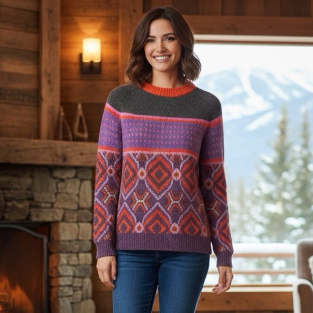 Sportmax by MaxMara Fairisle Jacquard Wool/ Angora/ Mohair Sweater Dress Size S